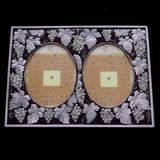 Mi Amore 2 1/2X3 Grape vine Dual-Photo-Frame Pewter & Purple