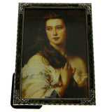 Mi Amore 4x6 Flower Picture-Frame Green & Pewter
