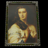 Mi Amore 4x6 Flower Picture-Frame Green & Pewter