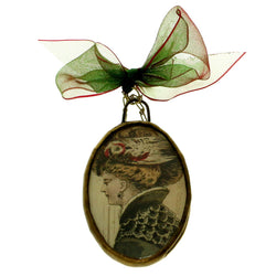 Mi Amore 1 3/4x2 1/2 Two sided Picture-Frame Bronze-Tone & Green