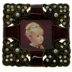 Mi Amore 1 1/4X1 1/4 Picture-Frame Purple/Bronze-Tone