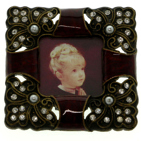 Mi Amore 1 1/4X1 1/4 Picture-Frame Purple/Bronze-Tone
