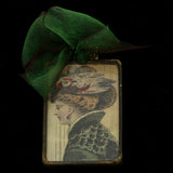 Mi Amore 1 3/4X2 1/2 Two sided Picture-Frame Bronze-Tone & Green