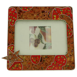 Mi Amore 5x3 1/2 Rock Star Picture-Frame Orange & Red