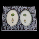 Mi Amore Grape Vines Dual-Photo-Frame Pewter/Brown