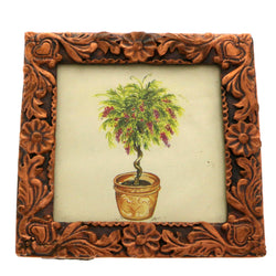 Mi Amore Heart Flower Picture-Frame Bronze-Tone