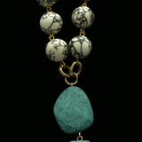 Luxury Semi-Precious Stone Necklace Gold/Blue NWOT