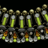 Luxury Crystal Necklace Gold/Green NWOT
