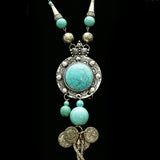 Luxury Semi-Precious Stone Y-Necklace Silver/Blue NWOT