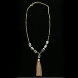 Luxury Crystal Y-Necklace Gold/Gray NWOT