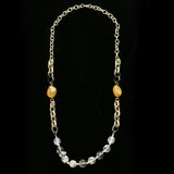 Luxury Crystal Necklace Gold/Brown NWOT