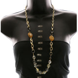 Luxury Crystal Necklace Gold/Brown NWOT