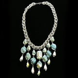 Luxury Faceted Necklace Silver/Green NWOT