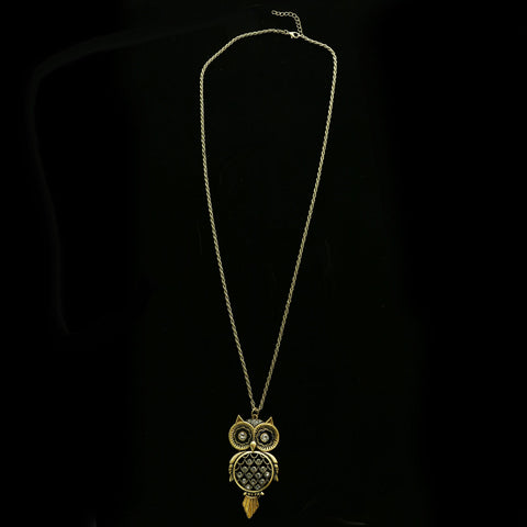 Luxury Crystal Owl Necklace Gold NWOT