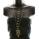Luxury Crystal Owl Necklace Gold NWOT
