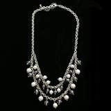 Luxury Faceted Necklace Silver/Gray NWOT
