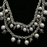Luxury Faceted Necklace Silver/Gray NWOT
