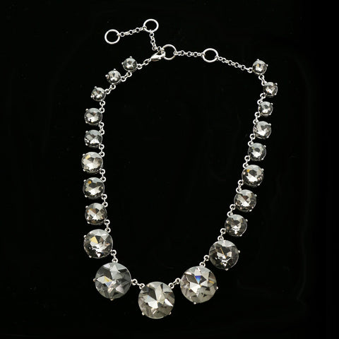 Luxury Faceted Necklace Silver/Gray NWOT