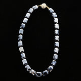 Luxury Crystal Magnetic Clasp Necklace Gold & Dark-Silver NWOT
