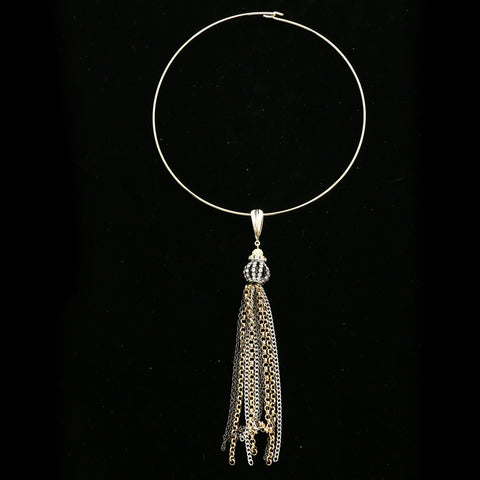 Luxury Crystal Necklace Gold/Black NWOT