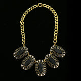Luxury Crystal Necklace Gold/Black NWOT