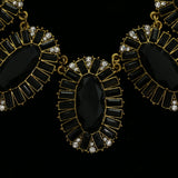 Luxury Crystal Necklace Gold/Black NWOT