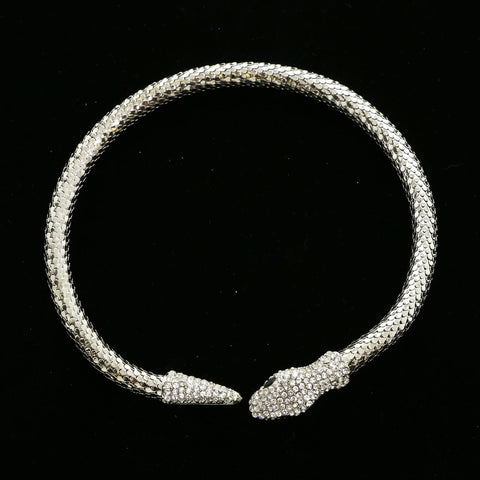Luxury Crystal Snake Necklace Silver & Black NWOT
