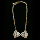 Luxury Crystal Necklace Gold/Gray NWOT