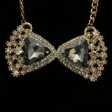 Luxury Crystal Necklace Gold/Gray NWOT