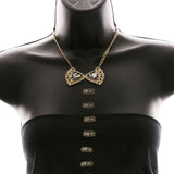 Luxury Crystal Necklace Gold/Gray NWOT