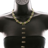 Luxury Flower Necklace Gold/Green NWOT