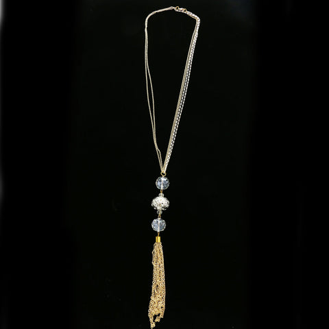 Luxury Crystal Y-Necklace Gold NWOT