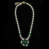 Luxury Crystal Necklace Gold/Green NWOT