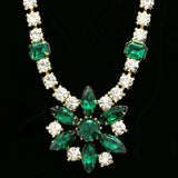Luxury Crystal Necklace Gold/Green NWOT