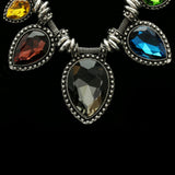 Luxury Faceted Necklace Silver/Multicolor NWOT