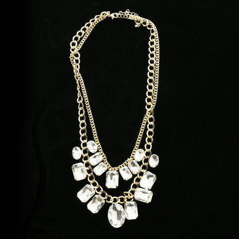 Luxury Crystal Necklace Gold NWOT