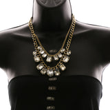 Luxury Crystal Necklace Gold NWOT