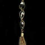 Luxury Faceted Y-Necklace Gold/Gray NWOT