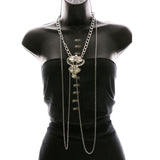 Luxury Crystal Y-Necklace Silver NWOT