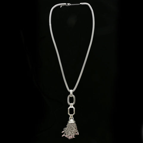 Luxury Crystal Y-Necklace Silver/Purple NWOT