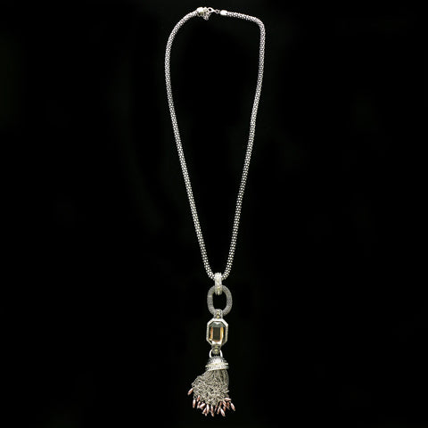 Luxury Crystal Pendant-Necklace Silver/Purple NWOT