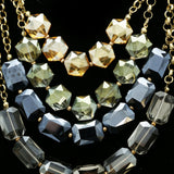Luxury Crystal Necklace Gold/Dark-Silver NWOT