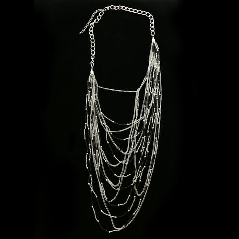 Luxury Beads Necklace Silver/Black NWOT