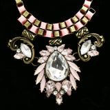 Luxury Crystal Necklace Gold/Pink NWOT