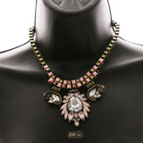 Luxury Crystal Necklace Gold/Pink NWOT