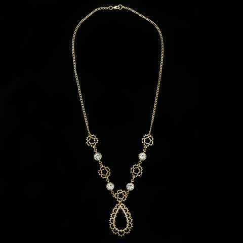 Luxury Crystal Necklace Gold NWOT