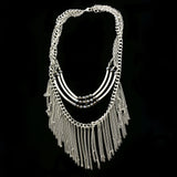 Luxury Faceted Necklace Silver/Gray NWOT