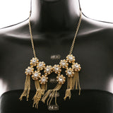 Luxury Crystal Necklace Gold/White NWOT