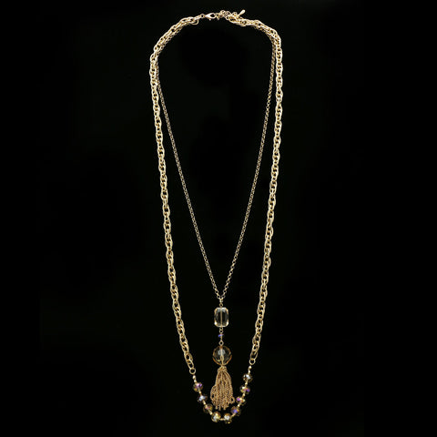Luxury Crystal Necklace Gold NWOT