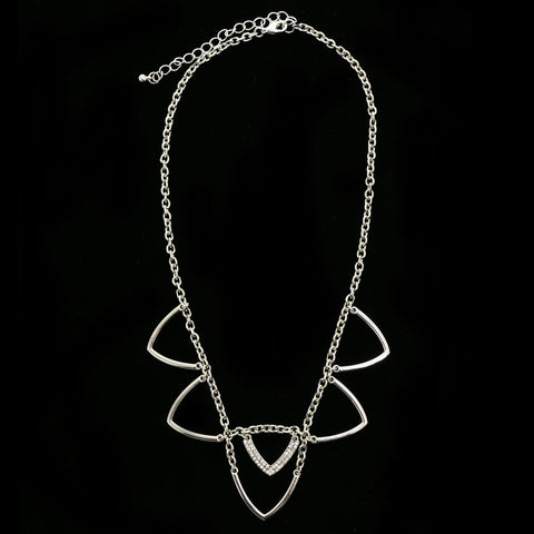 Luxury Crystal Necklace Silver NWOT